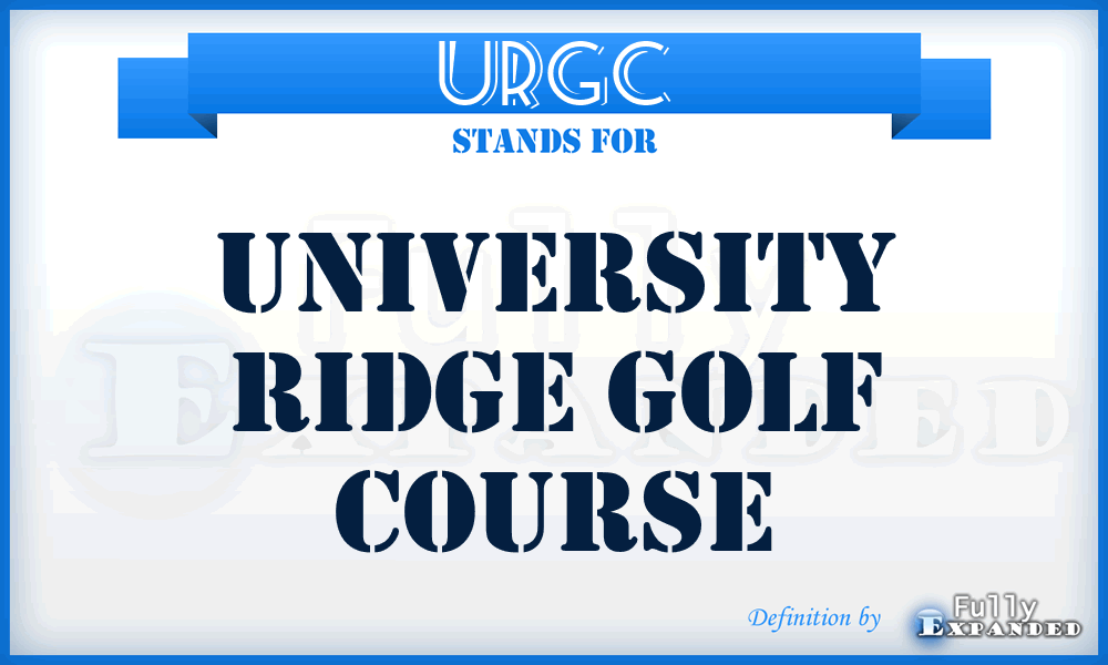 URGC - University Ridge Golf Course