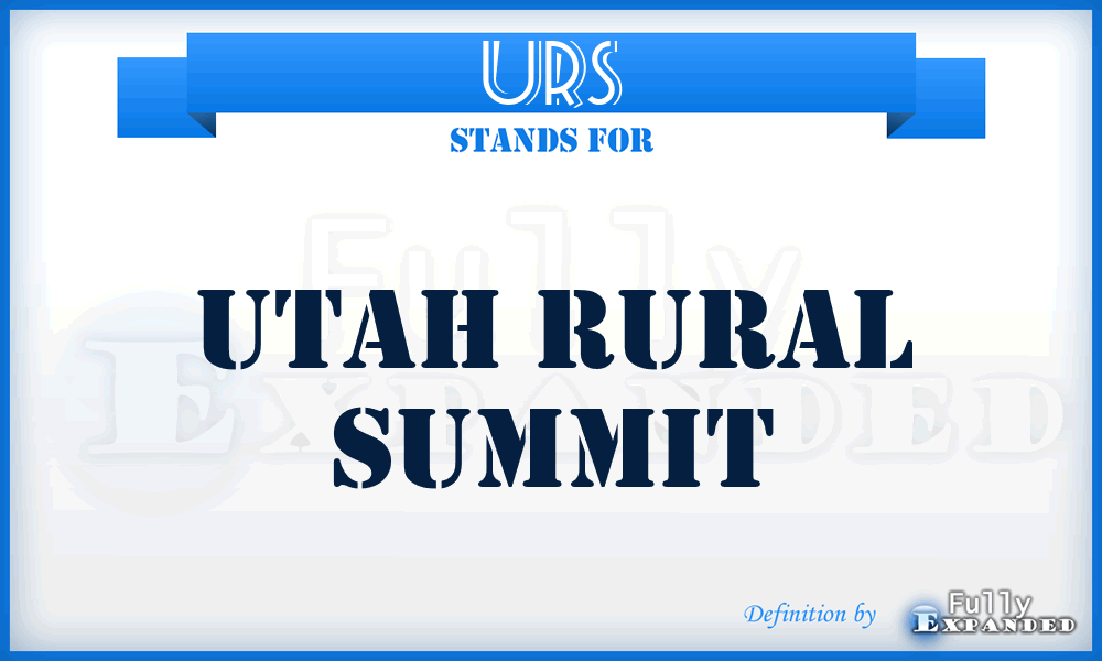 URS - Utah Rural Summit