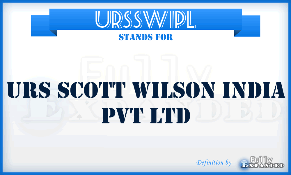 URSSWIPL - URS Scott Wilson India Pvt Ltd