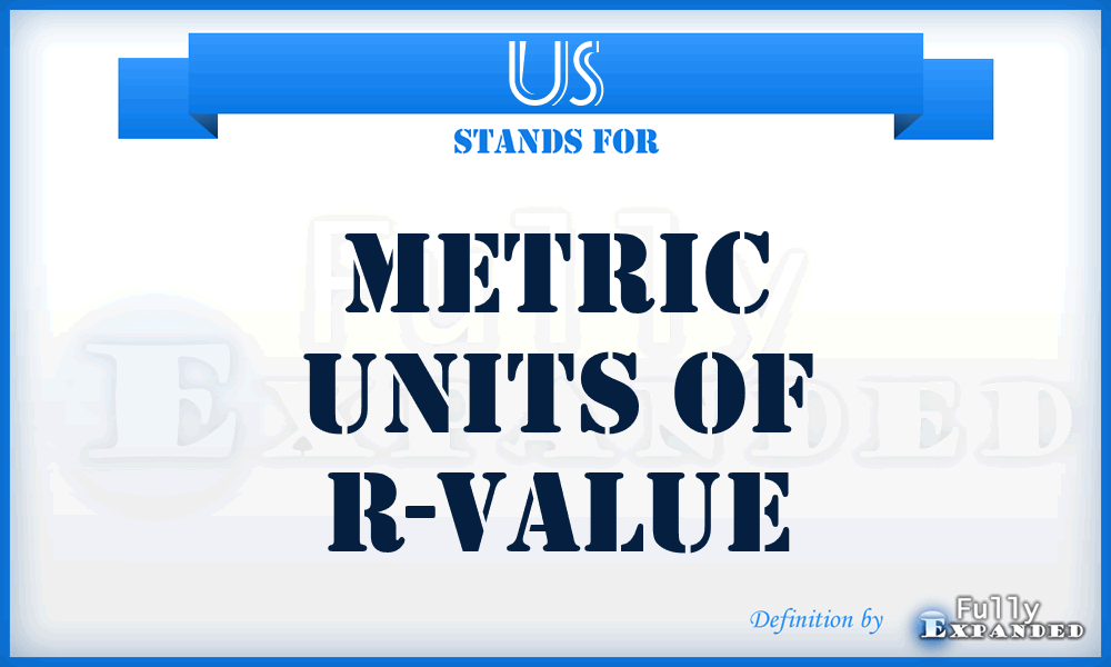 US - metric units of R-value