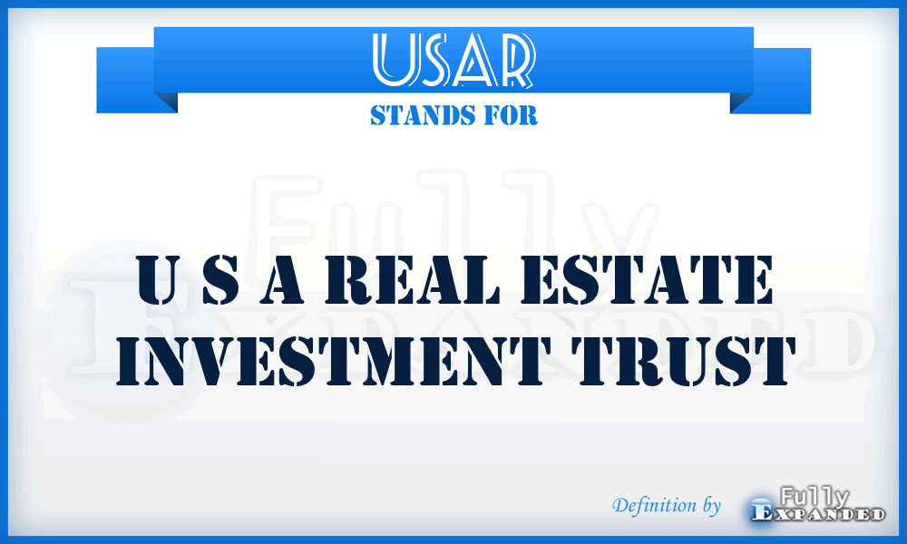USAR - U S A Real Estate Investment Trust