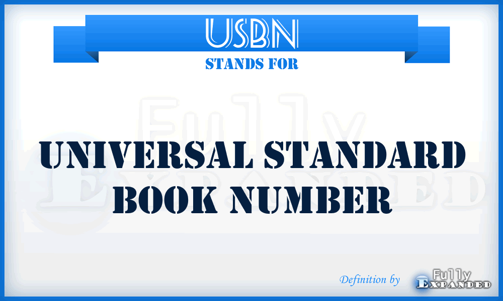 USBN - Universal Standard Book Number