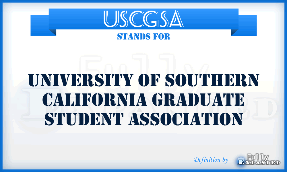 USCGSA - University of Southern California Graduate Student Association