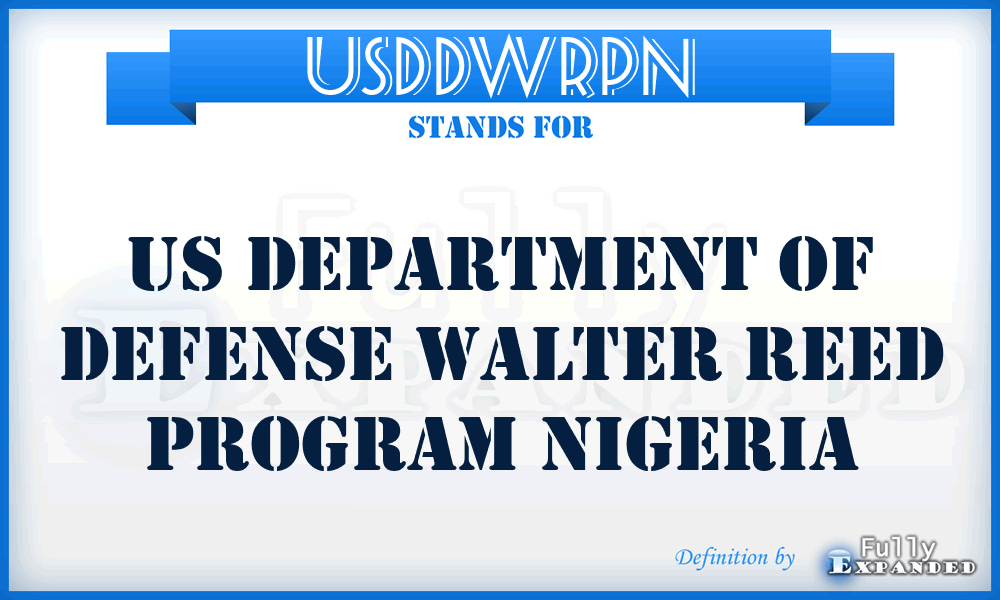 USDDWRPN - US Department of Defense Walter Reed Program Nigeria