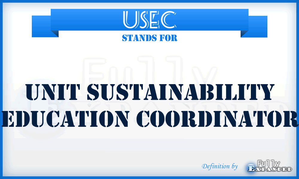 USEC - Unit Sustainability Education Coordinator