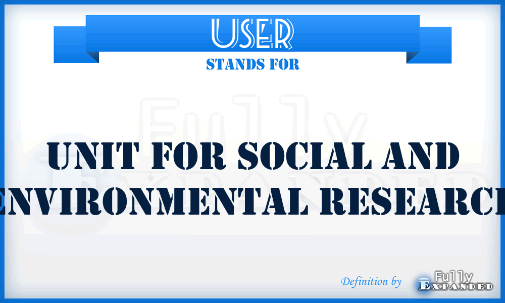 USER - Unit for Social and Environmental Research
