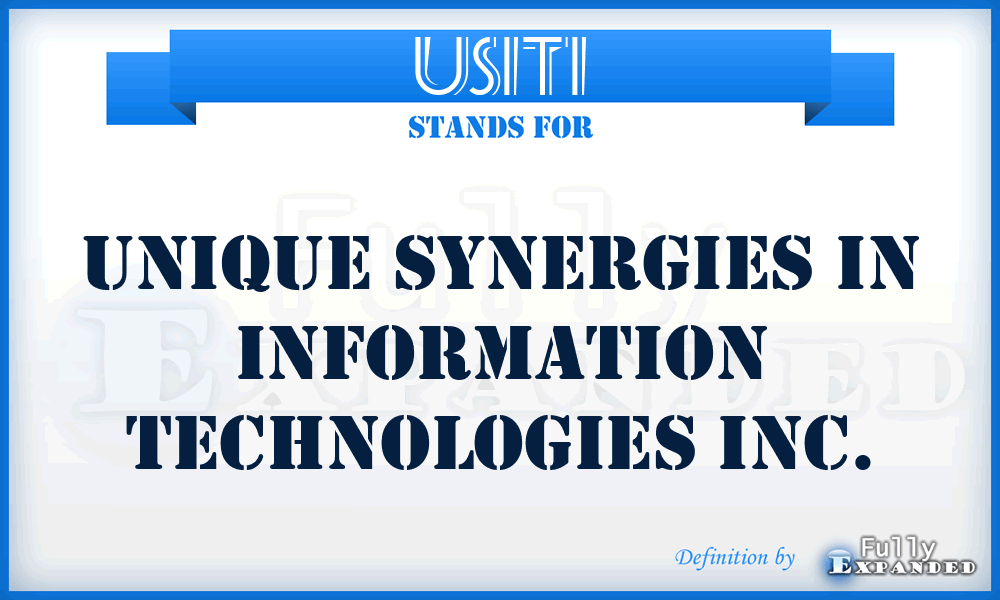 USITI - Unique Synergies in Information Technologies Inc.
