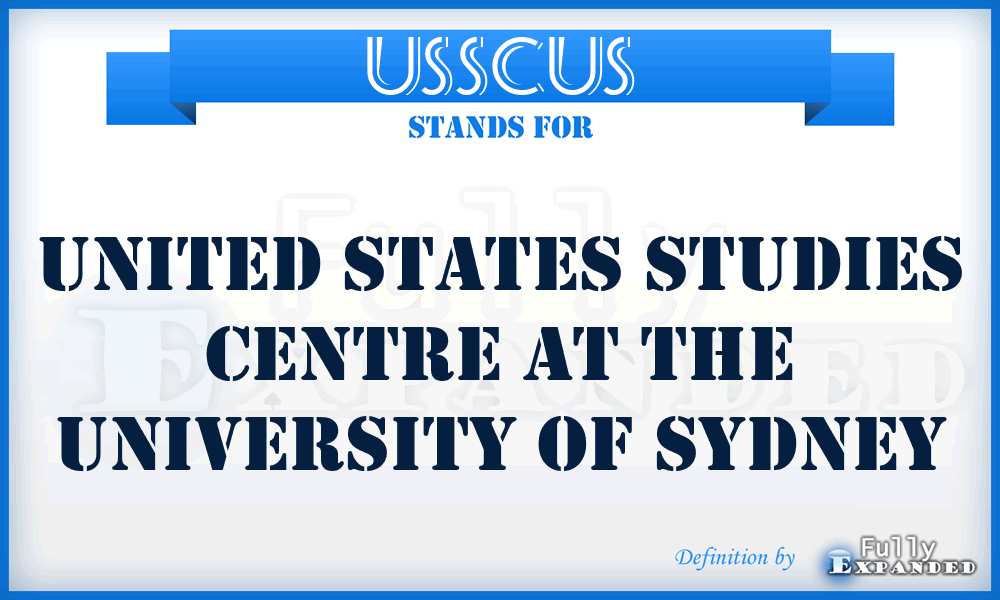 USSCUS - United States Studies Centre at the University of Sydney