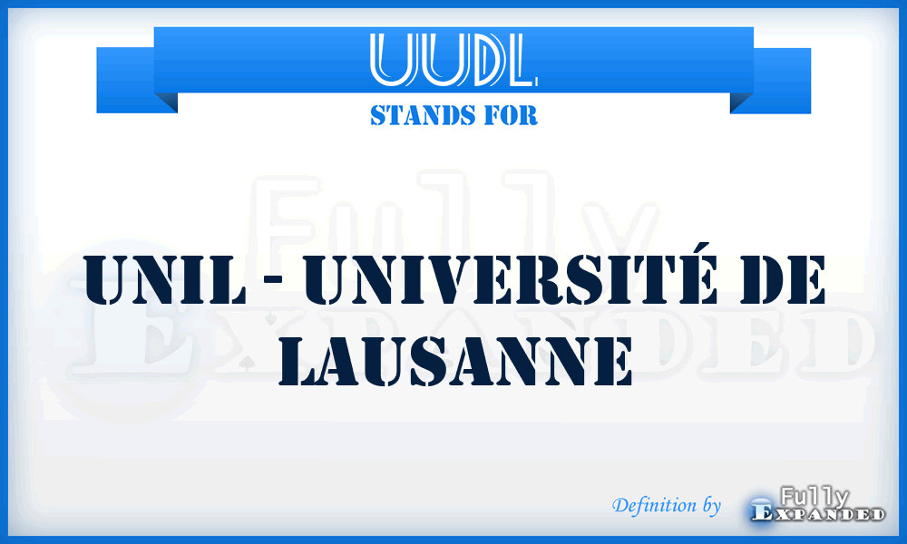 UUDL - Unil - Université de Lausanne