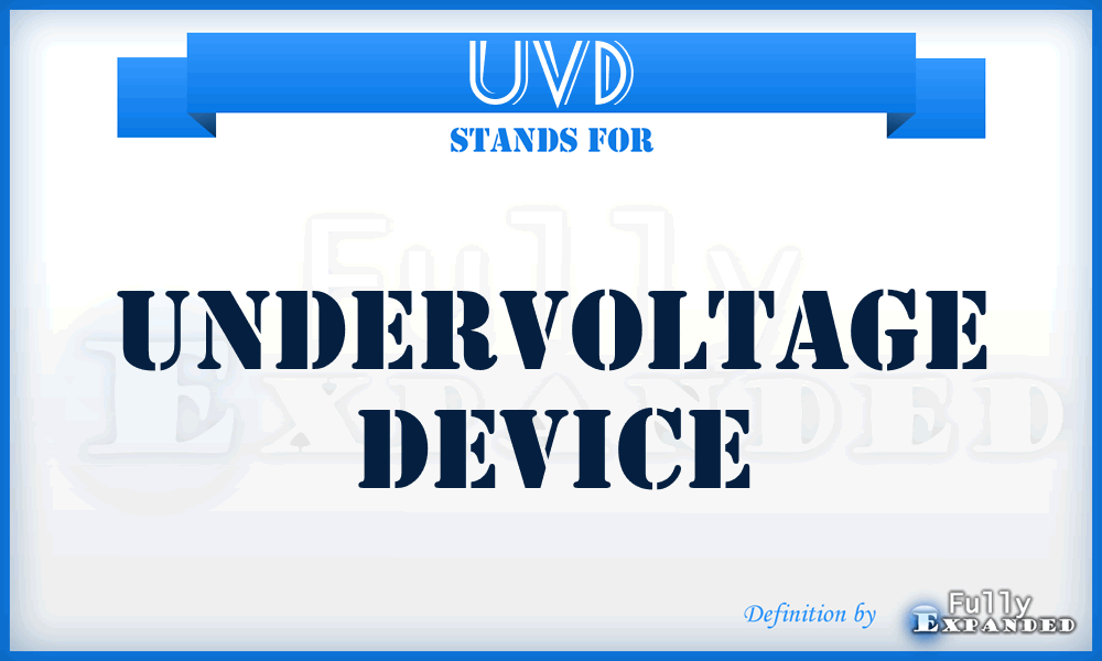 UVD - undervoltage device