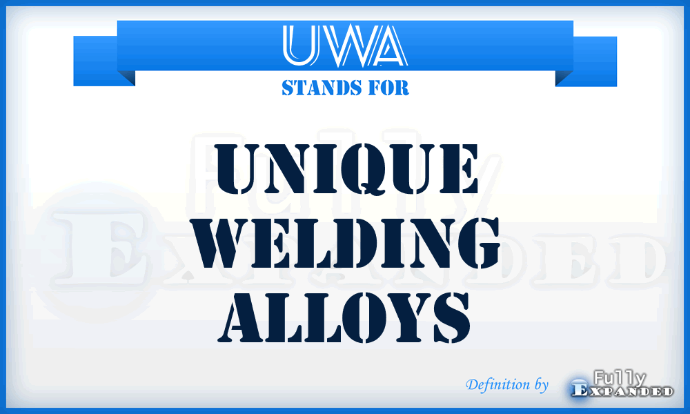 UWA - Unique Welding Alloys