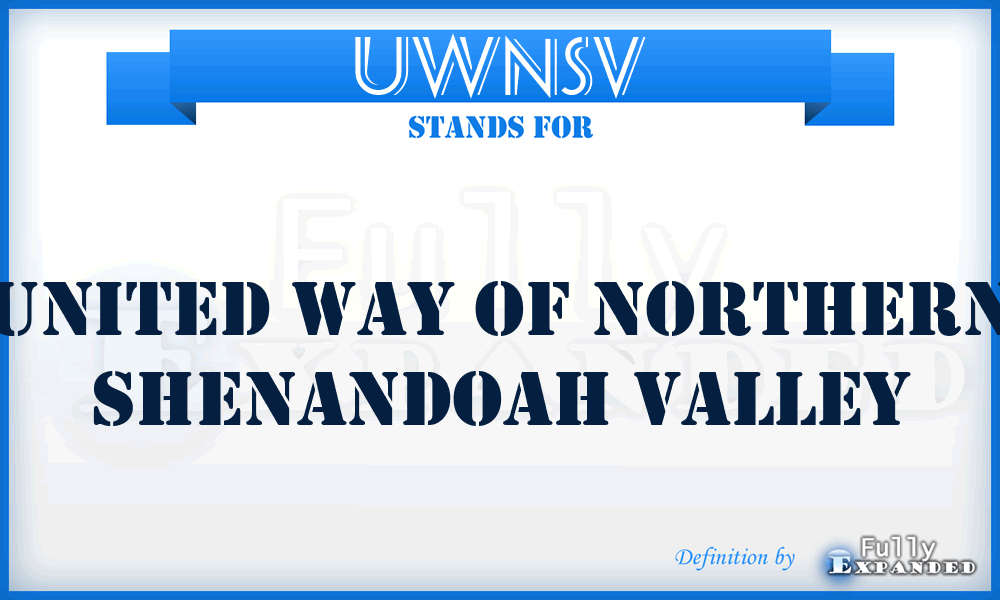 UWNSV - United Way of Northern Shenandoah Valley