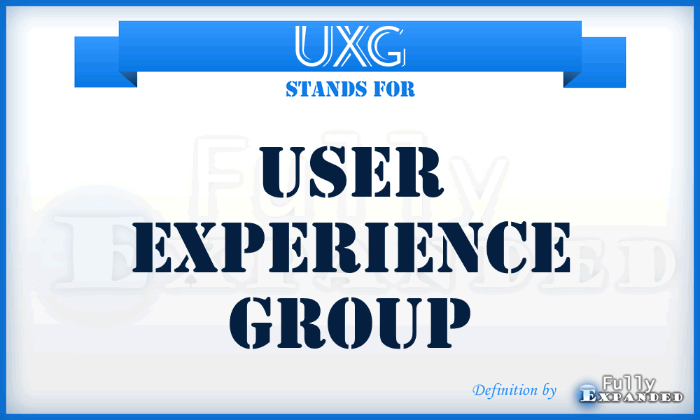 UXG - User Experience Group