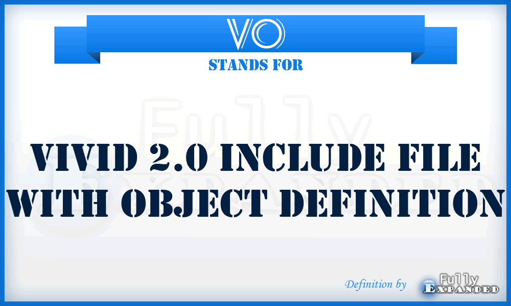 VO - Vivid 2.0 Include file with Object definition