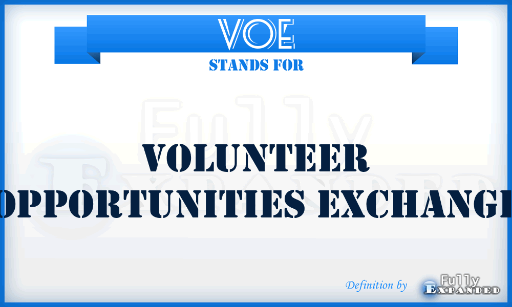 VOE - Volunteer Opportunities Exchange