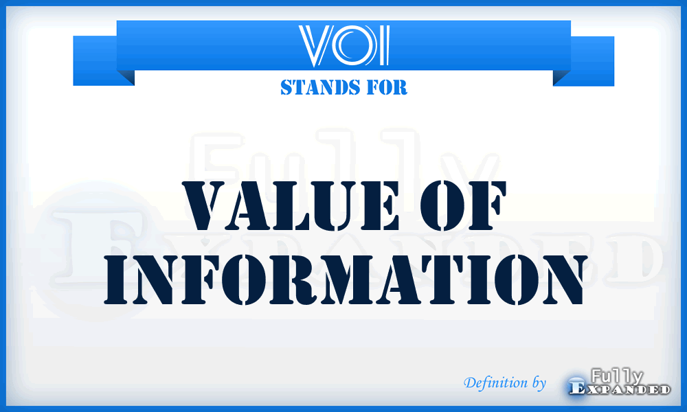VOI - value of information