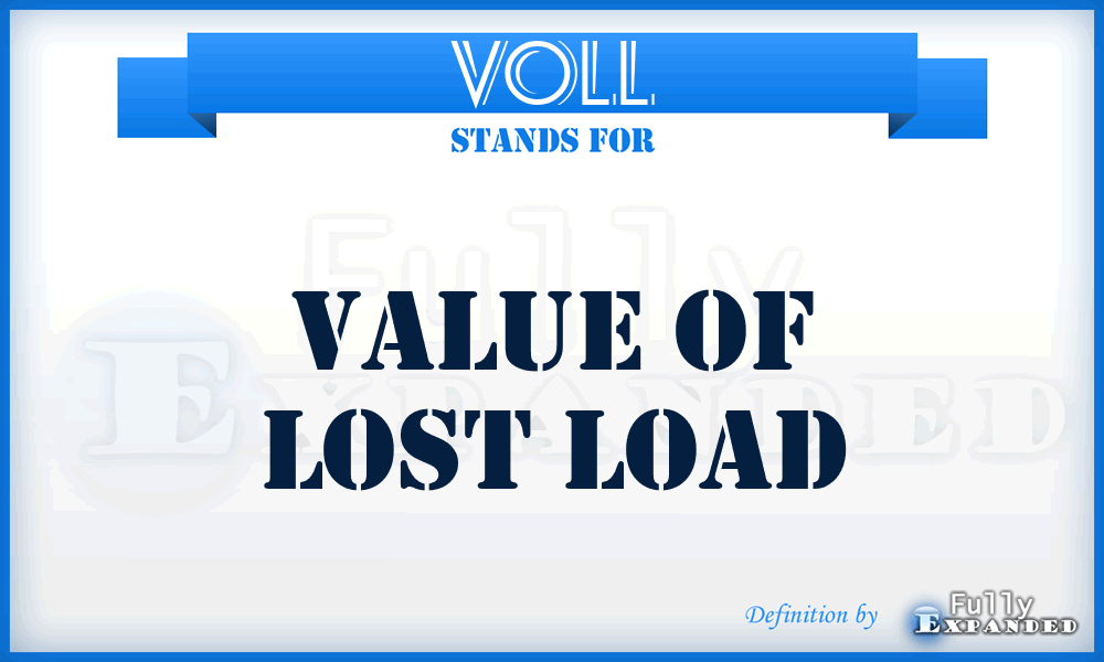 VOLL - Value Of Lost Load