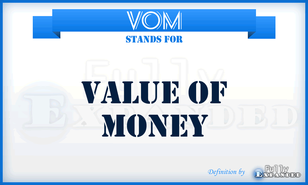 VOM - Value Of Money