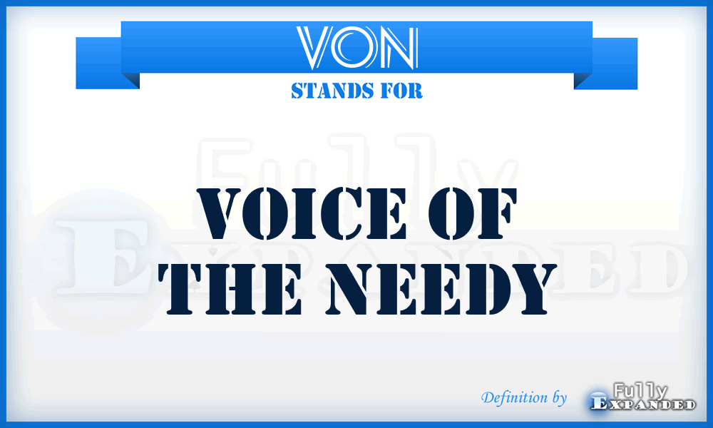 VON - Voice Of the Needy