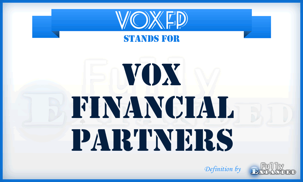 VOXFP - VOX Financial Partners
