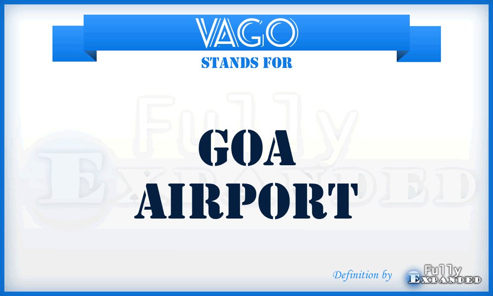 VAGO - Goa airport