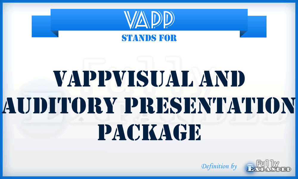 VAPP - Vappvisual And Auditory Presentation Package