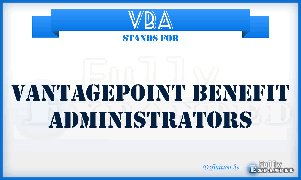 VBA - Vantagepoint Benefit Administrators