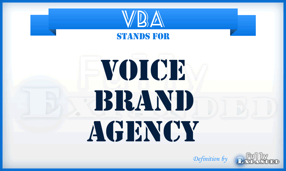 VBA - Voice Brand Agency