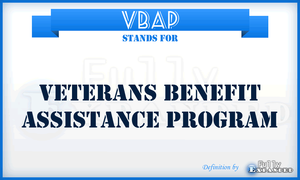 VBAP - Veterans Benefit Assistance Program