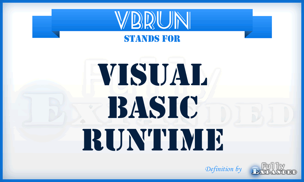 VBRUN - Visual Basic runtime
