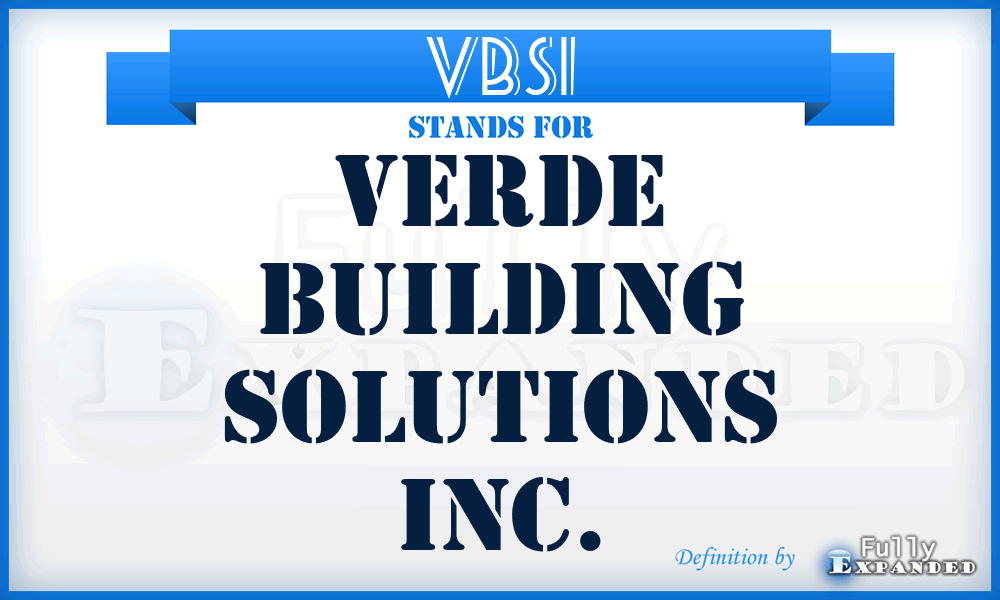VBSI - Verde Building Solutions Inc.