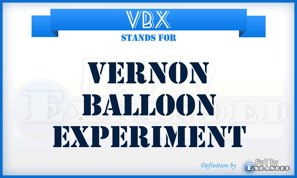 VBX - Vernon Balloon eXperiment