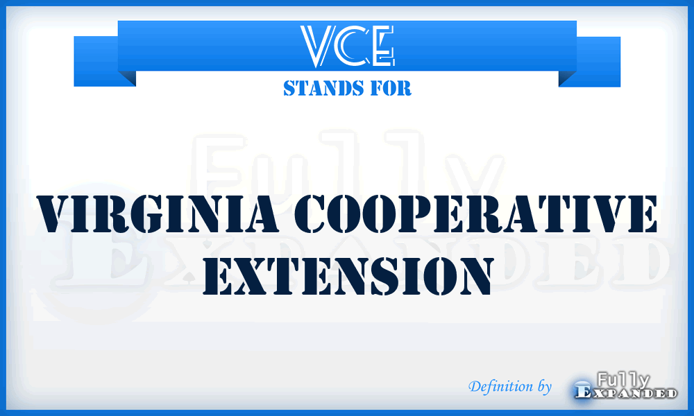 VCE - Virginia Cooperative Extension