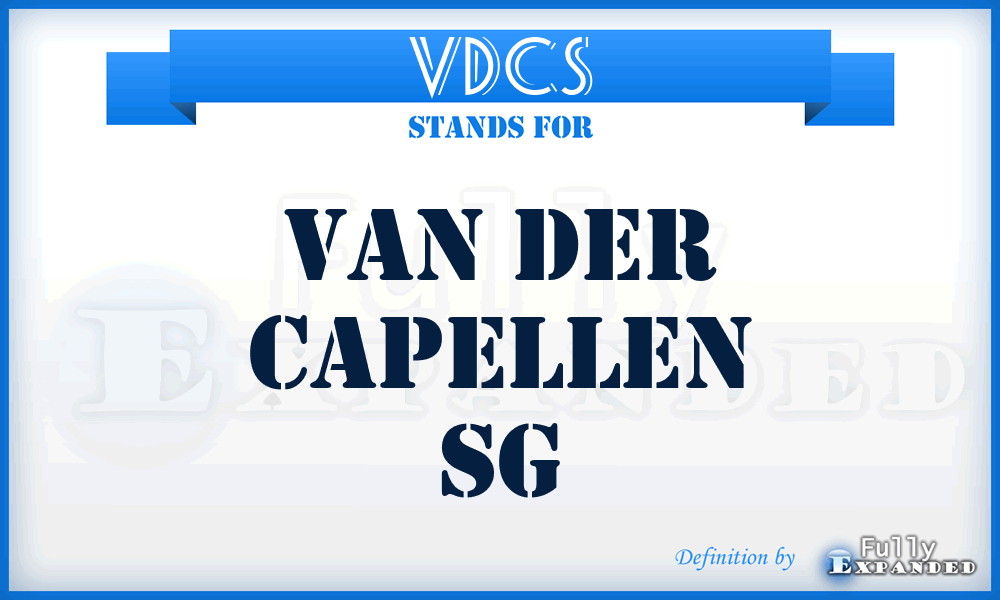 VDCS - Van Der Capellen Sg
