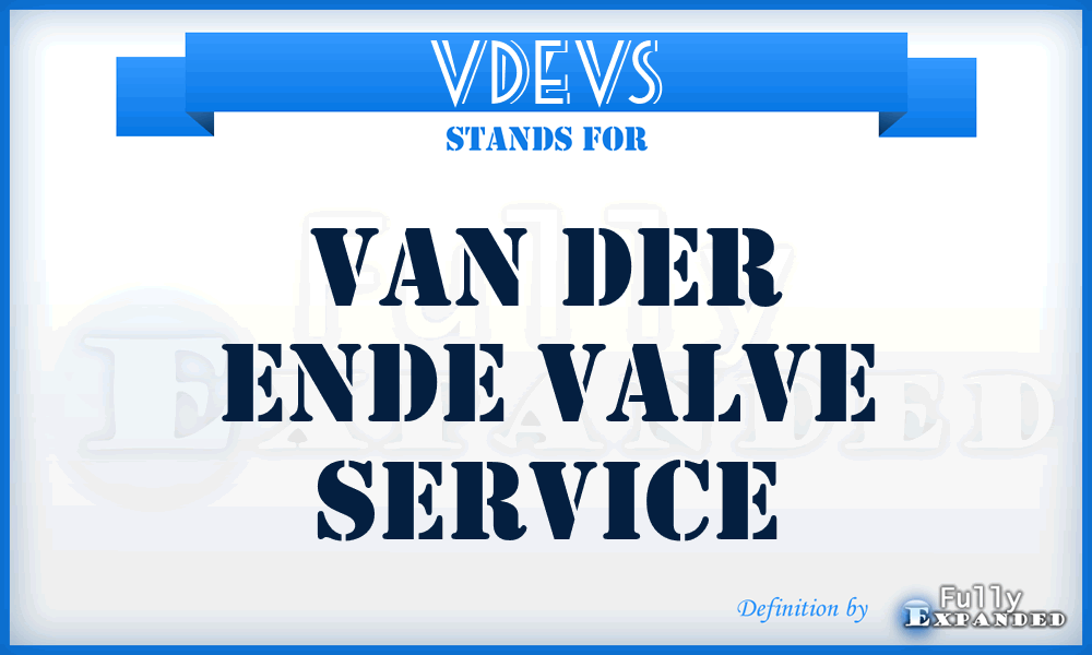 VDEVS - Van Der Ende Valve Service