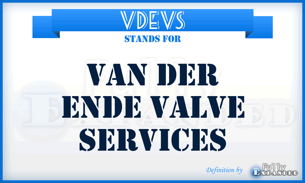 VDEVS - Van Der Ende Valve Services