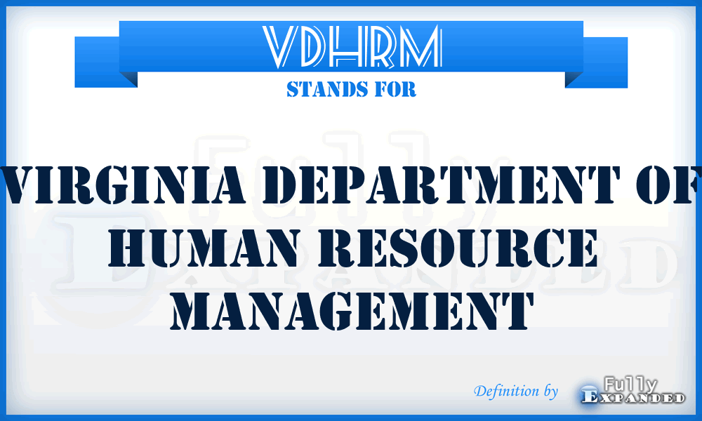 VDHRM - Virginia Department of Human Resource Management