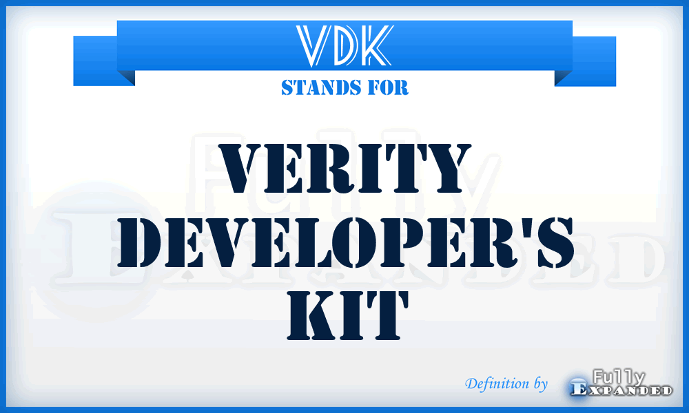 VDK - Verity Developer's Kit