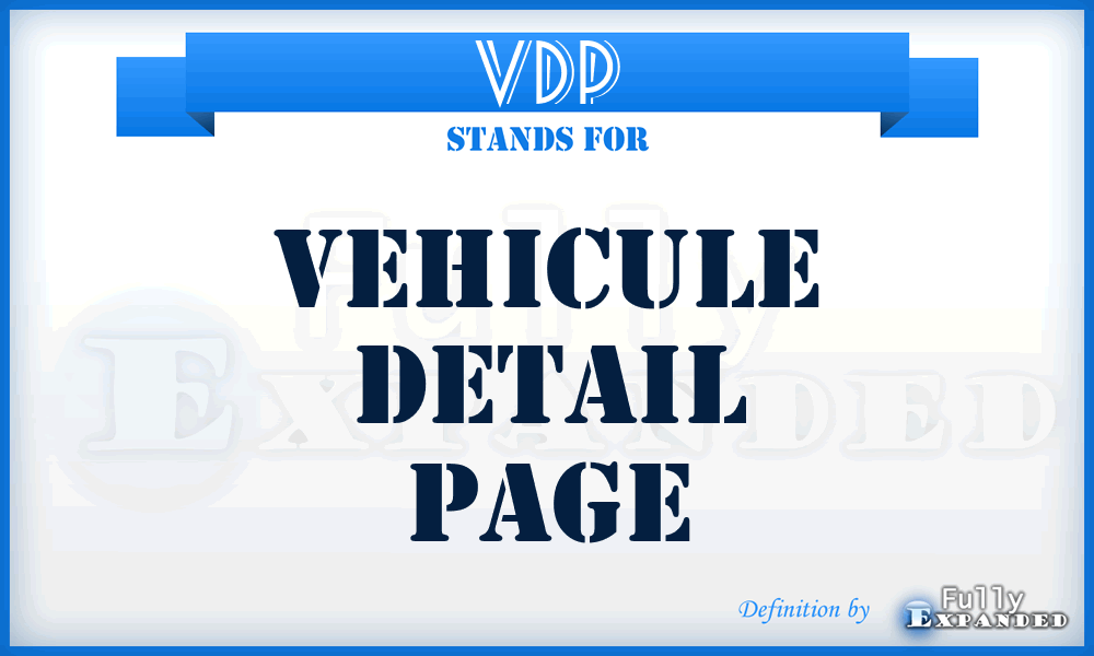 VDP - vehicule detail page