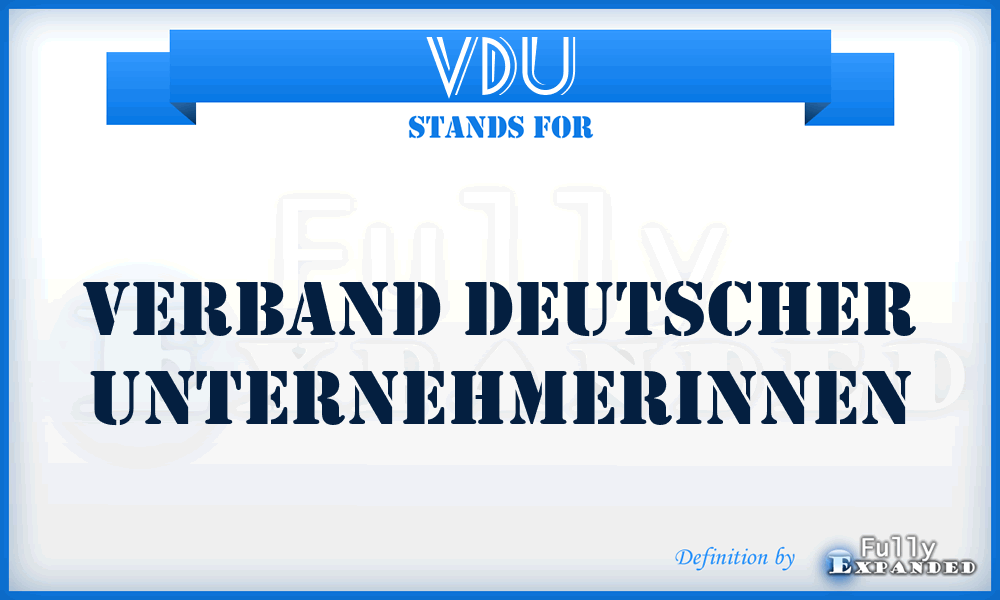 VDU - Verband deutscher Unternehmerinnen