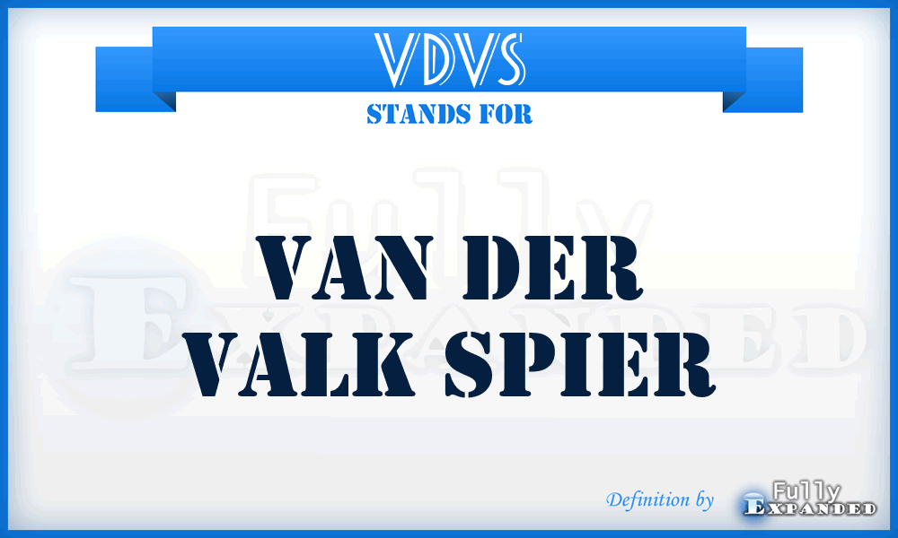VDVS - Van Der Valk Spier