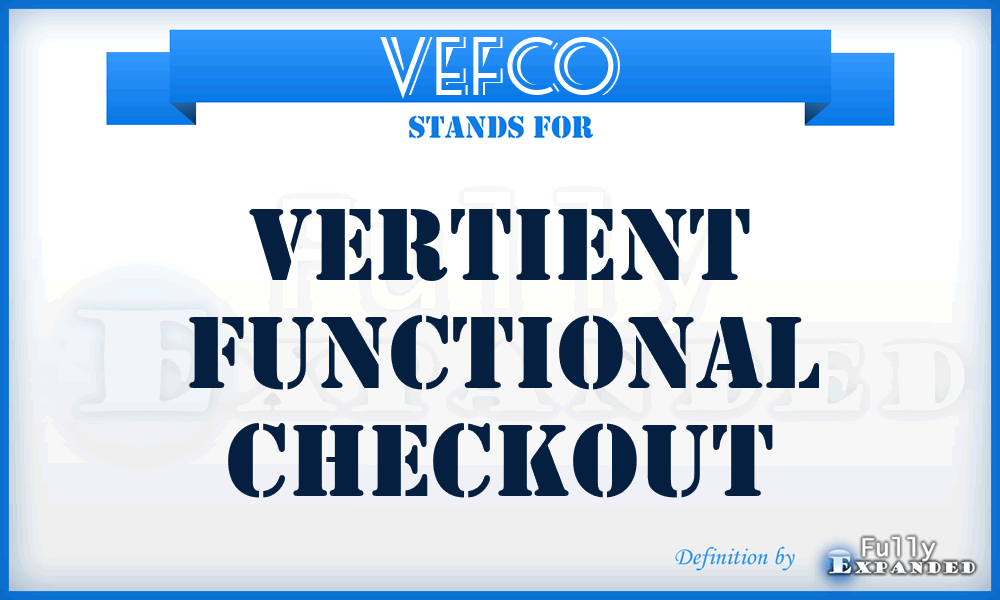 VEFCO - vertient functional checkout