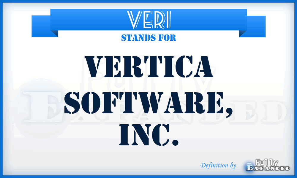 VERI - Vertica Software, Inc.