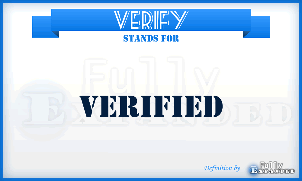 VERIFY - Verified