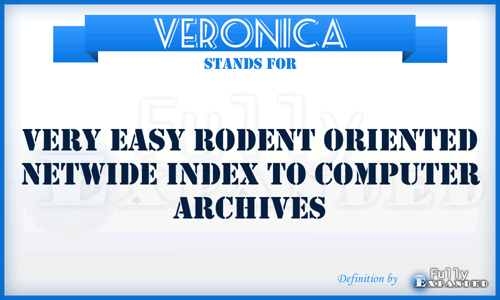 VERONICA - Very Easy Rodent Oriented Netwide Index To Computer Archives