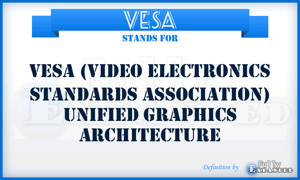 VESA - VESA (Video Electronics Standards Association) Unified Graphics Architecture