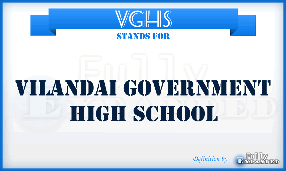 VGHS - Vilandai Government High School