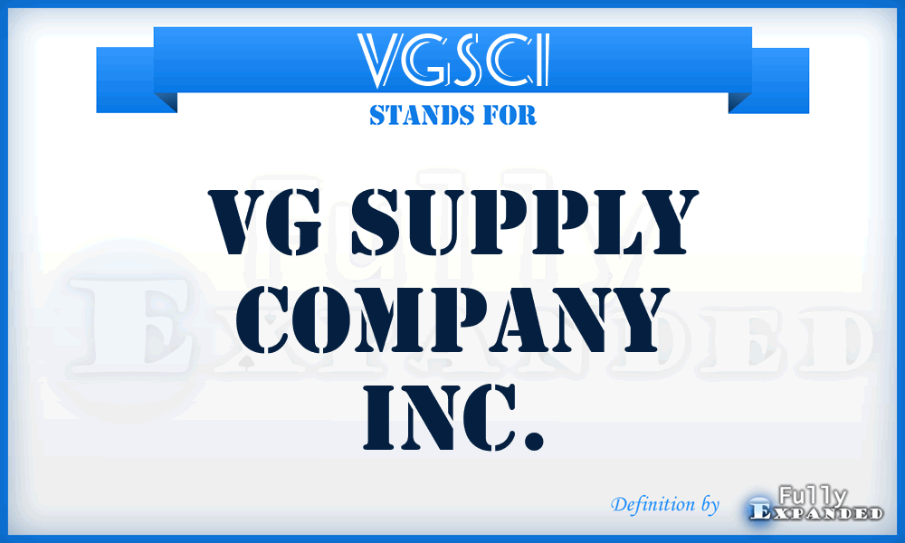 VGSCI - VG Supply Company Inc.