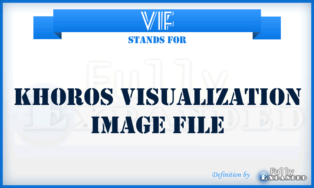 VIF - Khoros Visualization Image File