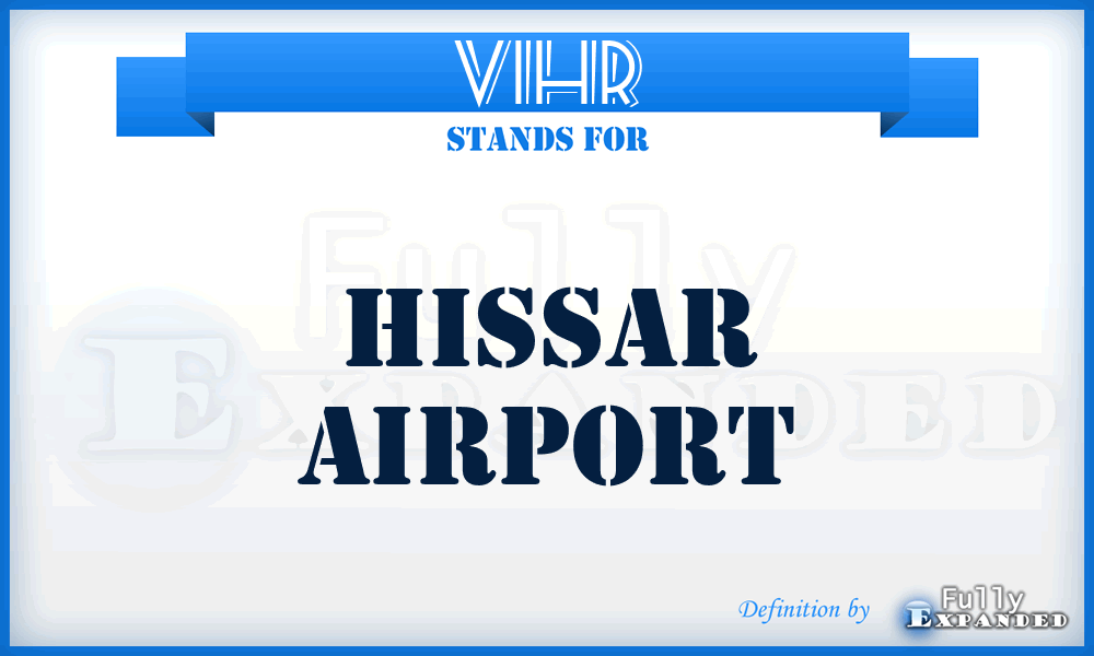 VIHR - Hissar airport